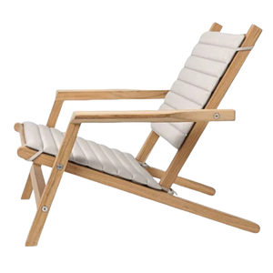 Teak Wood Foldable Lounge Chair Outdoor Garden Furniture Scandinavian Design <b>Single</b> Seat - Product Image 1