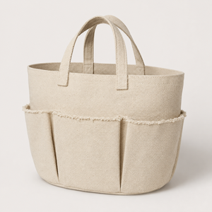 Organic Cotton Canvas <b>Storage</b> <b>Basket</b> 390 GSM Kitchen Caddy GOTS Certified Custom Wholesale OEM ODM Private Label Home Organizer - Product Image 6