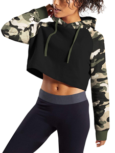 Nueva Llegada: Sudaderas con Capucha para Mujer, Manga Corta, Estilo Crop Top, Térmicas, para Otoño e Invierno, Estampadas, Estilo Casual, 100% Algodón - Product Image 1