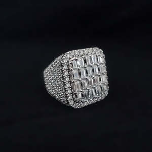 Fine Quality Hip Hop Jewelry Comes With Iced Out Moissanite Diamond 14k Gold <b>Ring</b> For <b>Men</b> Studded With <b>Emerald</b> Cut Diamonds - Product Image 2