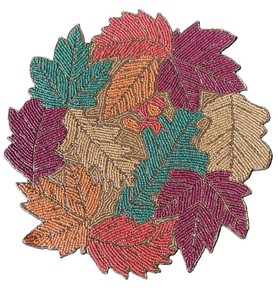 Handcrafted Embroidery Seed Beadwork Rounded Table Mat For Festive Home Wedding Dining Coffee <b>Placemat</b> Luxurious Home Decor - Product Image 2