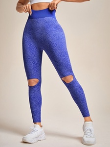 Legging de yoga pour femme à taille haute, imprimé à carreaux, en Spandex/Polyester délavé, extensible dans les quatre sens, respirant, longueur intégrale, effet ventre plat - Product Image 5