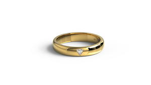 18K Gold Trillion Cut Diamond Flush Set <b>Triangle</b> Wedding Band Minimalist Promise Engagement Ring Unisex <b>Light</b>-Weight 0.15ct - Product Image 1
