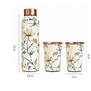 Botella de Agua de Metal con Diseño Floral y Tapa, Juego de Vasos a Juego, Reutilizable y Portátil para Uso en Exteriores y Oficina - Product Image 4