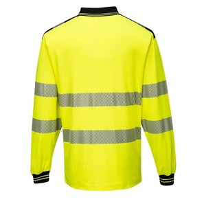 Professional <b>Hi</b> <b>Vis</b> Long Sleeve Polo <b>Shirt</b> Reflective Detail Utility Pockets High Visibility Workwear Design Style for Men - Product Image 4
