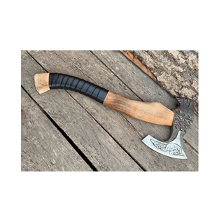 Hache Tomahawk artisanale avec manche en bois, tête en acier forgé, hache de survie, outil de découpe pour l'extérieur - Product Image 3