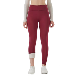 Leggings chauds longueur cheville, couleur unie, extensibles, tricotés, collants thermiques pour femmes, vêtements décontractés d'hiver - Product Image 1