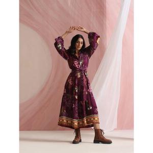 Vestido con Cuello Escalonado, Decorado con Estampados Pintados a Mano, que Aporta Vida y Encanto a Cada Momento - Product Image 2