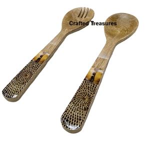 ชุดเซิฟเวอร์สลัดงานทำด้วยมือและไม้เคลือบเครื่องครัวอุปกรณ์รับประทานอาหารดีไซน์ล่าสุด - Product Image 2