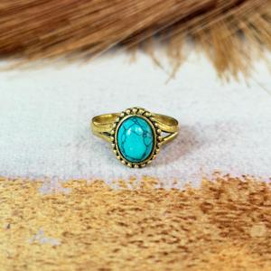 <b>Turquoise</b> Brass <b>Ring</b> 18k Gold plated <b>Ring</b> Antique Bedded Boho <b>Ring</b> Wholesale <b>Ring</b> For Women - Product Image 1