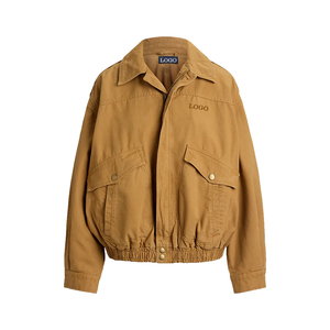 Veste utilitaire en toile de coton pour femme, modèle premium, coupe décontractée, manches longues, fermeture éclair sur le devant, poches cargo, entièrement doublée, veste OEM, best-seller - Product Image 3