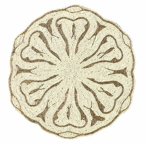 New Arrival Floral Glass Beaded <b>Table</b> Mat Beaded Charger Plate Beaded Place Mats Christmas Special Events and Home Decor - Product Image 5