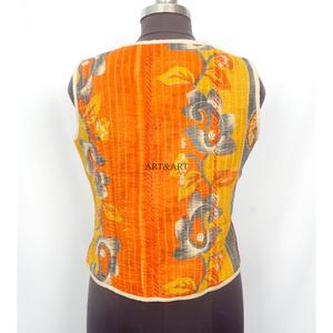 Handmade Eco-Friendly 100% Pure Cotton Reversible Breathable Quick Dry Knitted Vintage V-neck Button Short Outerwear Vest <b>Jacket</b> - Product Image 4