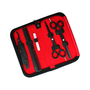 Kit de ciseaux de coiffure professionnels en acier inoxydable de 6 pouces, outils de beauté capillaire domestiques, peigne, ciseaux à effiler, ensemble de ciseaux de barbier - Product Image 1