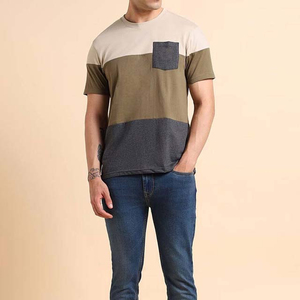 T-shirt pour homme en coton 100% de haute qualité, très vendu, avec poche sur un côté, impression de logo personnalisée - Product Image 2