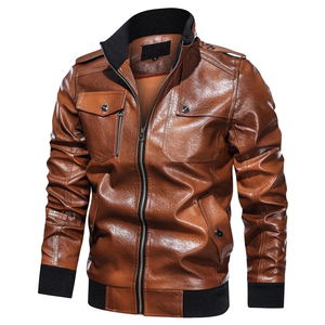Chaqueta de Motocicleta de Cuero de Oveja Transpirable para Hombre, Talla Grande, Cuello Alto, Impermeable, Hecha en Pakistán - Product Image 4