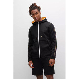 OEM Men's Winter Fleece Zip-Up Hoodie Long Sleeve Casual Style Solid Color Fashion Streetwear Men's Plain Full Zip Hoodie - Product Image 2