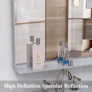 Grandi dimensioni 60 \ "x40 \" moderno rettangolo in alluminio specchio da bagno specchio da parete per soggiorno camera da letto verticale a parete - Product Image 4