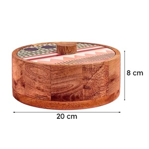 Modern Style Eco-friendly Wooden Chapati Container Durable Handmade Roti Box Flip Top <b>Lid</b> Tortilla Warmer Basket Enamel Coated - Product Image 6