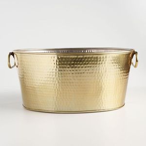 Bac à champagne décoratif de luxe en cuivre pur avec finition martelée pour la restauration événementielle et la présentation sur table en hôtel ou à domicile - Product Image 2