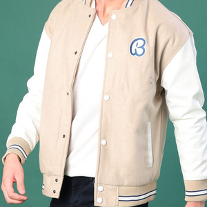 Wholesale Blank Plain Varsity Baseball <b>Jacket</b> For <b>Men</b> 2026 OEM <b>Men's</b> Best Selling High Quality College Baseball Varsity <b>Jacket</b> - Product Image 4