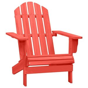 Sedia Adirondack in legno massello di abete per Patio di colore rosso - Product Image 1