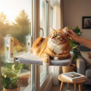 Wholesale Rectangle Modern <b>Cat</b> Window <b>Perch</b> Bed Suction Cup Hanging Hammock Shelf for Living Room Sunbathing OEM/ODM - Product Image 2