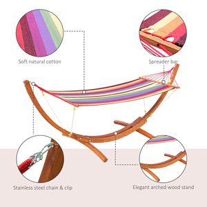 Supporto per Amaca in Legno Rainbow 10FT Patio Bliss per Giardino e Uso Esterno - Product Image 6