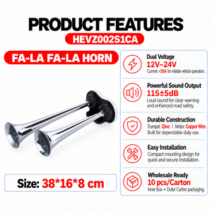 Klaxon FA-LA LA-LA 12V-24V 115dB en zinc avec moteur en cuivre - Product Image 2