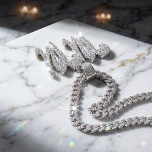 Collier personnalisé en argent 925 avec initiale en écriture cursive, bijoux fins, diamant naturel, pendentifs et breloques tendance pour femmes - Product Image 3