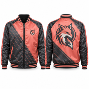 Veste en satin pour homme, construction légère, finition lisse, coupe classique, graphismes sublimés, doublure douce, style vintage, promotionnelle - Product Image 1