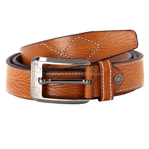 <b>Leather</b> Formal Casual <b>Tan</b> Branded Stylish Genuine <b>Leather</b> <b>Belts</b> for <b>Men</b> with Black Nickel Alloy Pin Buckle at Cheap Price - Product Image 5