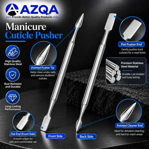 Professional Stainless Steel Double Ended Manicure Cuticle Pusher And Nail <b>Cleaner</b> For Salon And Home Nail Care - Product Image 5