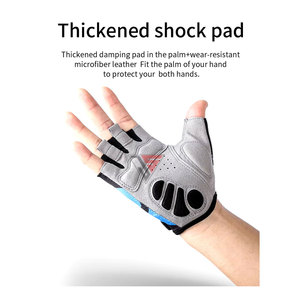 Guantes de Ciclismo de Medio Dedo para Verano, Venta al Por Mayor de Fábrica, Hechos con Tela Elástica, Tela de Rizo, Cuero Sintético y Almohadillas de Goma - Product Image 6