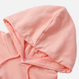 เสื้อฮู้ดสีชมพูแบบยูนิเซ็กซ์ ทรงโอเวอร์ไซส์ ใส่สบาย ทรงปกติ ผ้าถัก สีพื้น สำหรับใส่ในฤดูใบไม้ร่วง - Product Image 3
