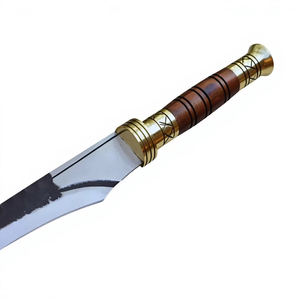 Cuchillo de hoja curva con mango de madera y detalles de latón, de un solo filo, precio de fábrica, espada de acero inoxidable en venta - Product Image 6