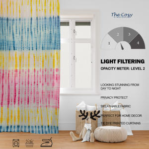 Rideau en coton imprimé tie-dye teint à la main, style bohème, pour chambre d'hôtes de complexe hôtelier, vente en gros Inde - Product Image 6