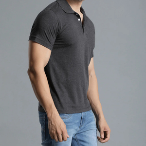 Premium Men's Polo <b>Shirt</b> Short Sleeve Casual Business Golf Uniform Corporate Custom Logo Cotton Blend <b>Collared</b> <b>T</b> <b>Shirt</b> Black - Product Image 2