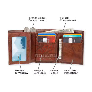 Cartera de cuero delgada para hombre de primera calidad, diseño moderno, cartera de cuero de alta calidad para hombre - Product Image 3