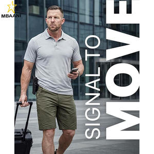 Shorts utilitaires extensibles pour hommes, shorts décontractés légers à séchage rapide, shorts cargo de randonnée et de golf avec poches zippées - Product Image 3