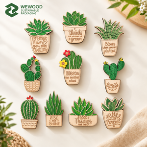 <b>Custom</b> Eco-Friendly <b>Wooden</b> Succulent Plant Wall Decor <b>Signs</b> Set Polished Digital Printing WEWOOD Brand Inspirational - Product Image 1