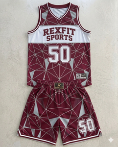 Ensemble complet de tenue de basket-ball pour femmes, 100% polyester respirant, ensemble de tenue de basket-ball à transfert thermique, uniformes d'équipe de basket-ball - Product Image 5