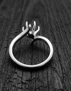 Anillo de Plata de Ley 925 con Engaste de Corona de 8 Puntas, Anillo Semimontado para Gema Redonda de 6mm-8mm, Anillo de Compromiso Solitario - Product Image 3
