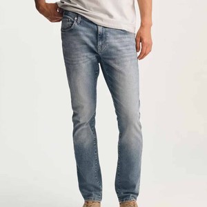 Custom Washed Pure Denim Jeans Street Trend Retro Pants Slim Fit Straight-leg Men's Jeans for Men - Product Image 6