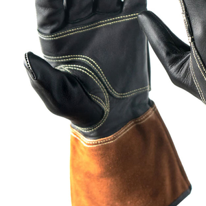 Custom Leather Welding <b>Gloves</b> Heat Resistant Cowhide Safety Work <b>Gloves</b> <b>Long</b> Cuff Industrial Protective Hand <b>Gloves</b> - Product Image 3