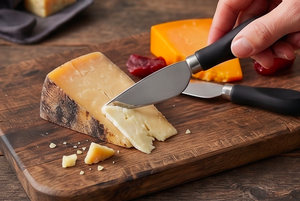 Premium Stainless Steel <b>Cheese</b> <b>Knife</b> <b>Set</b> With Black Plastic Handles For Elegant <b>Cheese</b> Serving Use And Restaurant Use - Product Image 6