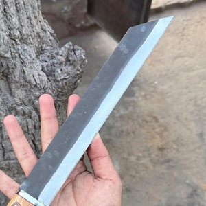 Couteau de chef viking artisanal forgé à la main avec manche en bois et étui en cuir - Product Image 3