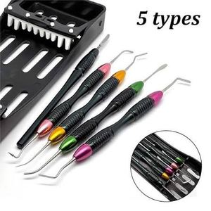 Juego de espátulas para resina compuesta dental, varios colores, agarre estriado, instrumentos quirúrgicos Clase I - Product Image 2
