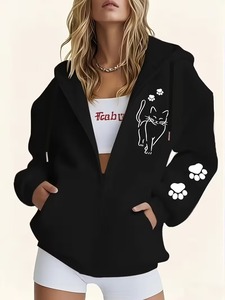 Sudaderas con Capucha Personalizadas con Estampado Puff para Mujer, Sudaderas Extra Grandes Lisas - Product Image 2