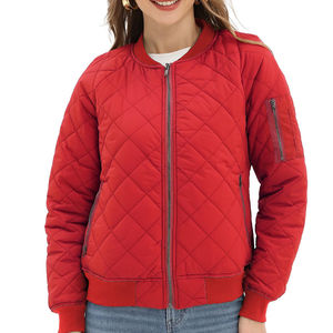 Latest Model Breathable <b>Cropped</b> Women's Outerwear Bomber <b>Jacket</b> Good Quality Girls Zipper Up Bomber Quilted <b>Jacket</b> Women Outdoor - Product Image 1